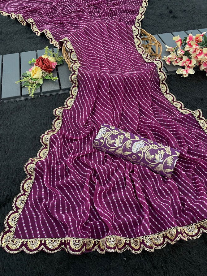 Laheria Butti By Aab Gorgatte Wedding Wear Saree Wholesale In India